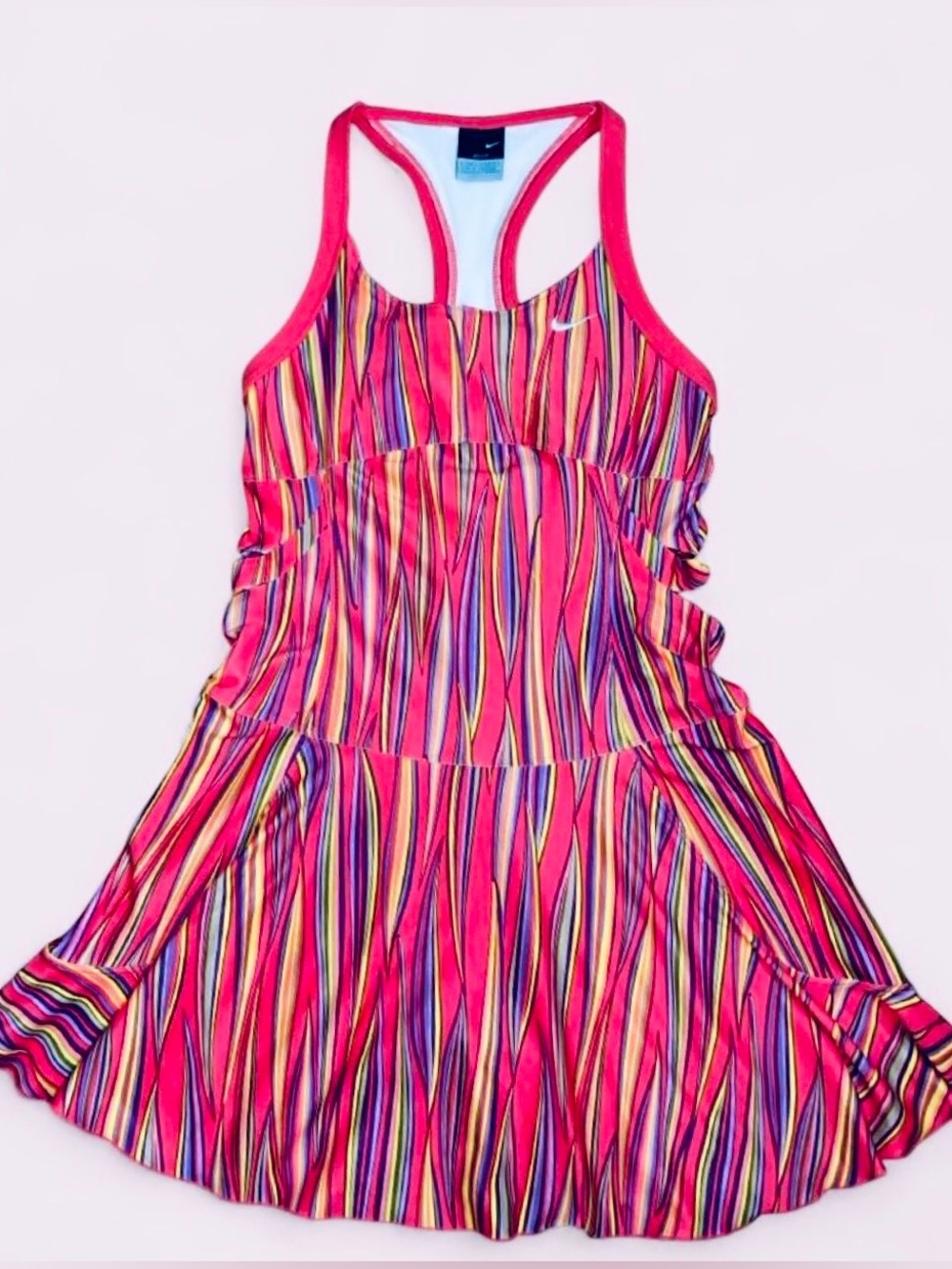 Nike Pink Multi-Stripe Racerback Tennis Dress